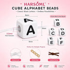 1400 PCS 6x6mm Cube Alphabet Letter Beads - Image 3