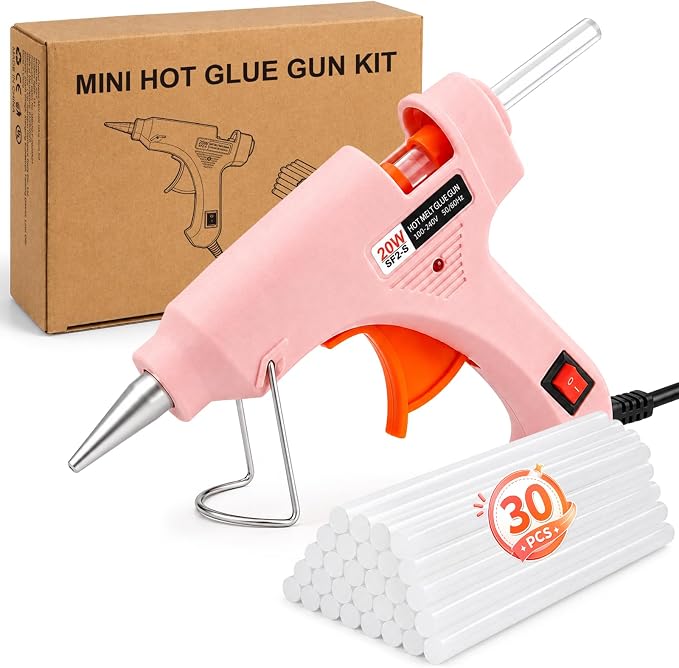 Mini Hot Glue Gun Kit with 30 Glue Sticks, 20W Fast Preheating Hot Glue Gun And by Anyeve