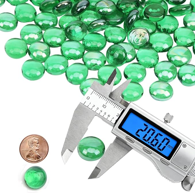 2 lb Green Glass Beads for Vases, Glass Pebbles - Image 2