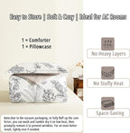 LEMIROE Floral Cotton Comforter Twin Size 2Pcs - Image 7