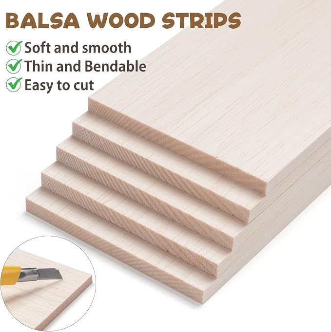 Balsa Wood Sheets 5/16" Thick, Unfinished Wooden Boards lumber forModeling - Image 4