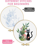 TINDTOP Embroidery Kit for Beginners Adult, Cat Embroidery Kit | Include - Image 3
