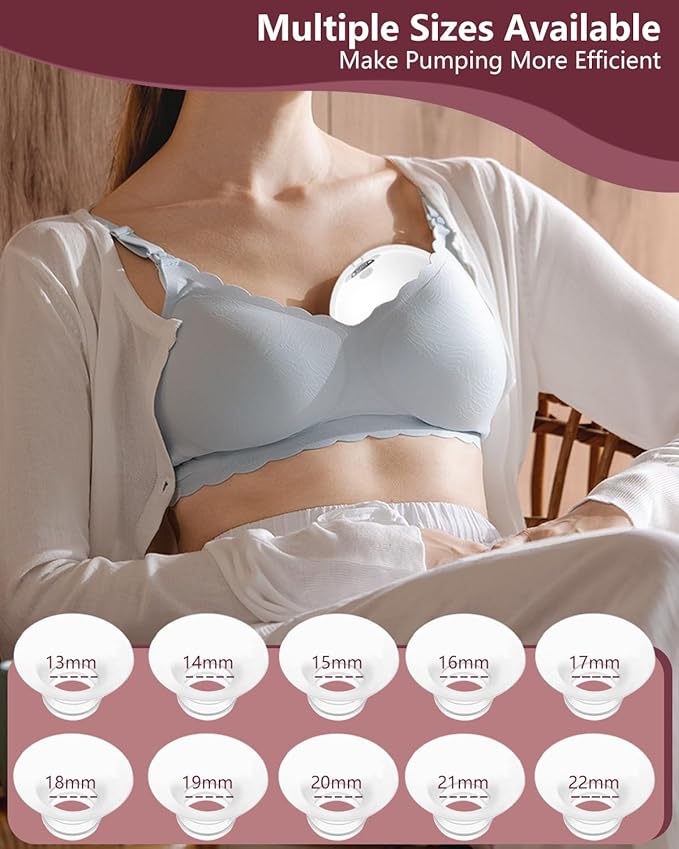 Flange Insert 14mm for Momcozy M9 M6 M5 V1 Pro V2 Pro S12 Pro S9 Pro, Compatible with Medela/Elvie/Spectra/Willow Go/eufy/Lansinoh Breast Pump, Breastfeeding Essential Kit, 2PCS