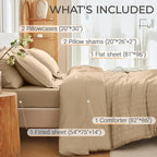 MUXHOMO 7 Pieces Full Comforter Set, Seersucker Bed in a Bag Full Size - Image 4