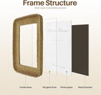 Cuspin 8x10 Picture Frame Gold, Vintage Gold Frames Rattan Textured - Image 5