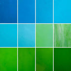LITMIND 12 Sheets Smooth Transparent Stained Glass Sheets Blue & Green Gradient - Image 8