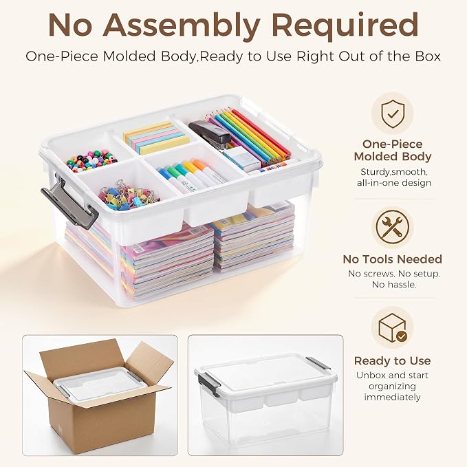 Citylife 17QT Clear Craft Organizers and Storage Box - Image 6