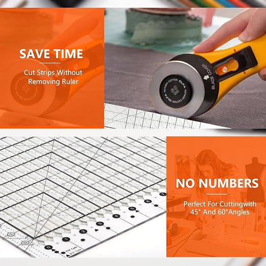 Upgrade 17-3/4 "x 22" Large Slotted Quilting Ruler, XL Slotted Quilting Ruler - Image 4