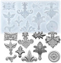 Baroque Medallion Mold for Polyclay Air Dry Clay Plaster by FUNSHOWCASE