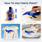 Nicpro Blue Fabric Paint, 8.45 oz Fabric Paint - Image 5