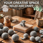 DIY Needle Felting Kit Cute Gray Lamb Lying – Needle Felting Starter Kit - Image 6