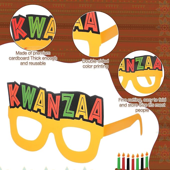 Pajean 36 Pcs Kwanzaa Party Favor Packs Decoration Kwanzaa Photo Props Paper - Image 3