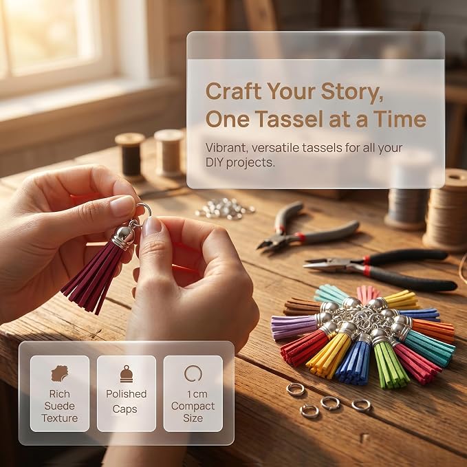 Youbay Keychain Tassel Charm Jewelry Making – Leather Tassel Keychain Charm - Image 5