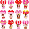 60pcs Valentine's Day Theme DIY Cutouts Hot Air Balloon Bulletin Board by partygreeting
