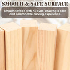 SHUESS 12 Pcs Wood Blocks, 5.9 X 2 X 2 Inch Unfinished Wood Crafts, Wood - Image 3