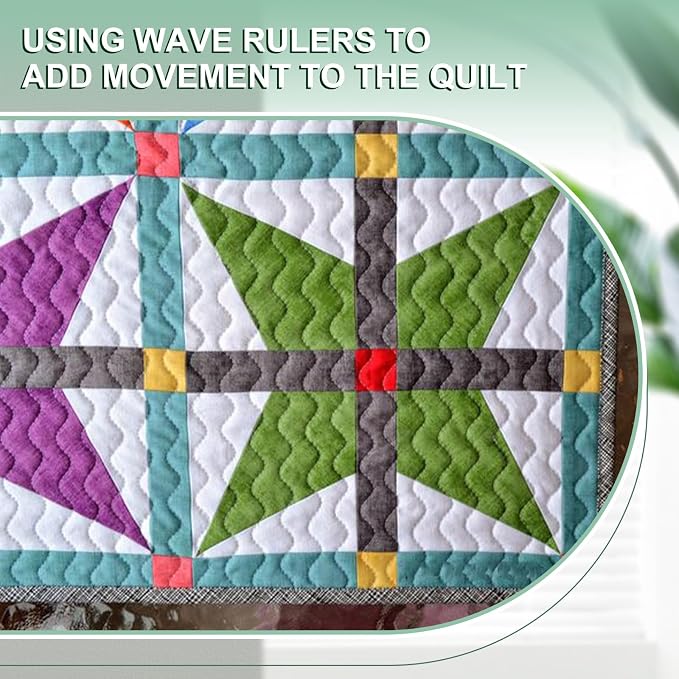 Kigley 2 Pcs Free Motion Quilting Templates Waves Acrylic Quilting Rulers - Image 5