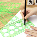 4 Pcs Drawing Template Drafting Stencil Ruler Circle and Oval Templates Plastic - Image 5