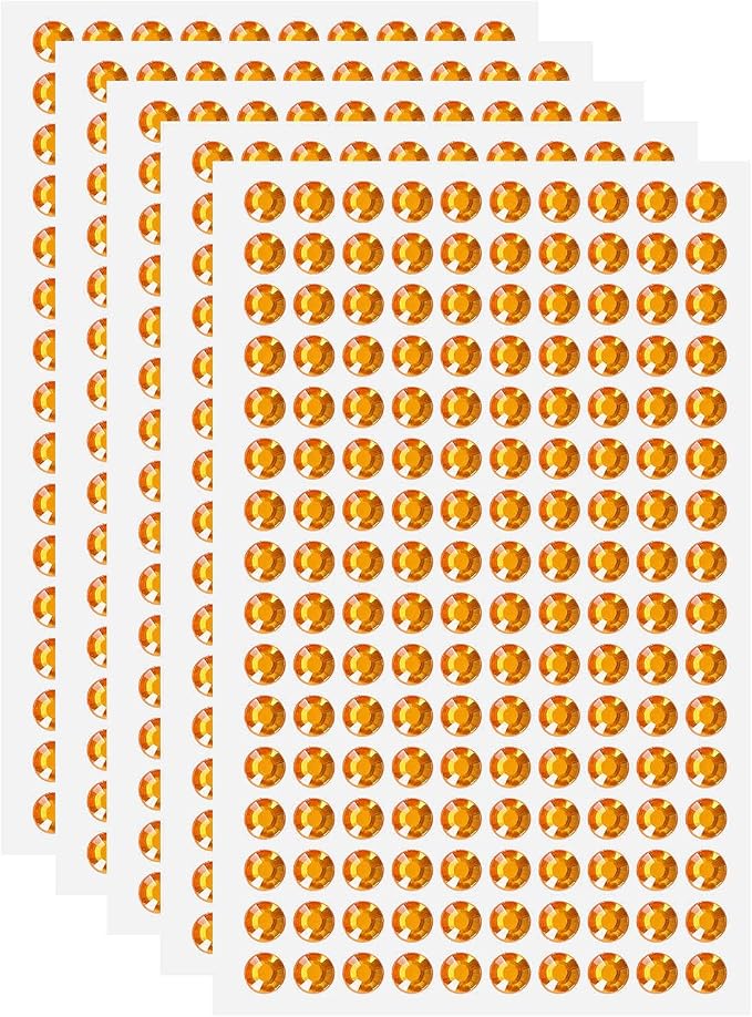HARFINGTON 5 Sheet/800pcs Rhinestone Adhesive Stickers Self Adhesive Acrylic by HARFINGTON