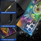 for Samsung Galaxy S23 Ultra Case, Dragonfly Dandelion Colorful Pattern Glossy - Image 3
