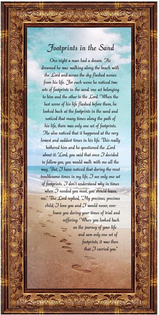 Footprints in the Sand Inspirational Wall Art, Beach Decor, Christian Gifts - Image 2