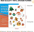 Aevdor 8.5x11 Printable Vinyl Sticker Paper, 60 Matte White Sheets | Matte - Image 2