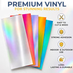 Holographic Vinyl Permanent Metallic Opal Vinyl Sheets Strong Foil Adhesive - Image 3