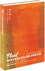 Fluid Watercolor Paper Block, 4 x 6 inches, 15 Sheets, 140 lb Cold Press Pad by SpeedballArt