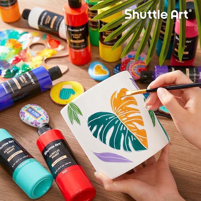 Shuttle Art Acrylic Paint, 24 Colors Acrylic Paint Bottle Set, 250ml/8.45oz Each - Image 6