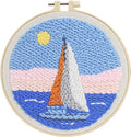 Sailboat Punch Needle Kit for Beginners, Crochet Kit for Adult, Home Decor by Unknown