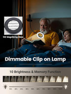 10X Magnifying Glass with Light, 5 Colors+10 Brightness Reading Lamp, 58 LED - Image 4