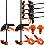 10-Piece Bar Clamp Set for Woodworking, 4 x 6-inch & 2 x 12-inch One-Handed F by HORUSDY
