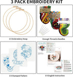 Nuberlic 3 Pack Halloween Skull Embroidery Kit - Image 2
