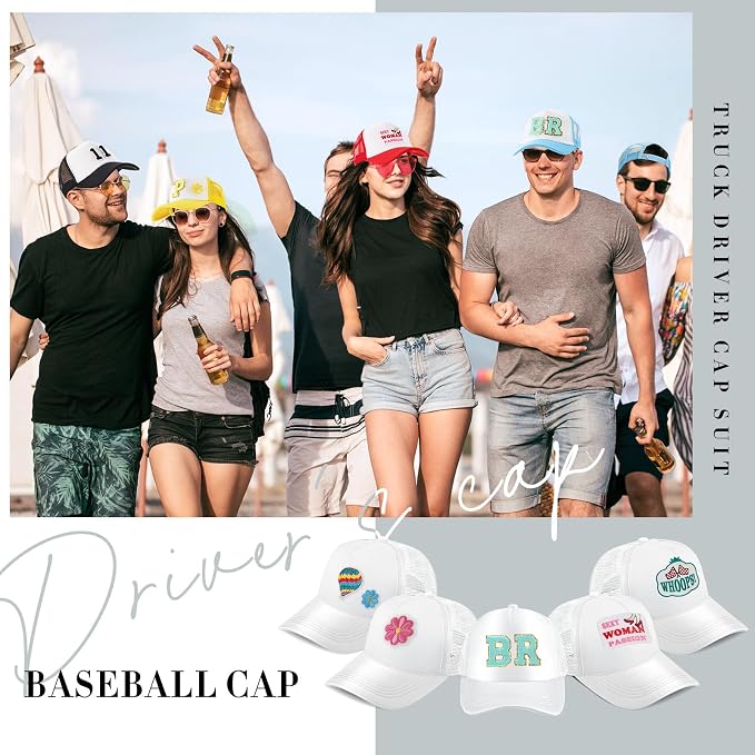 Hercicy 12 Pack DIY Trucker Hats Kit, Sublimation Blank Baseball Caps - Image 5
