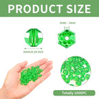 BONNY BOXX 1000pcs 6mm Acrylic Faceted Round Crystal Beads Transparent Deep - Image 3
