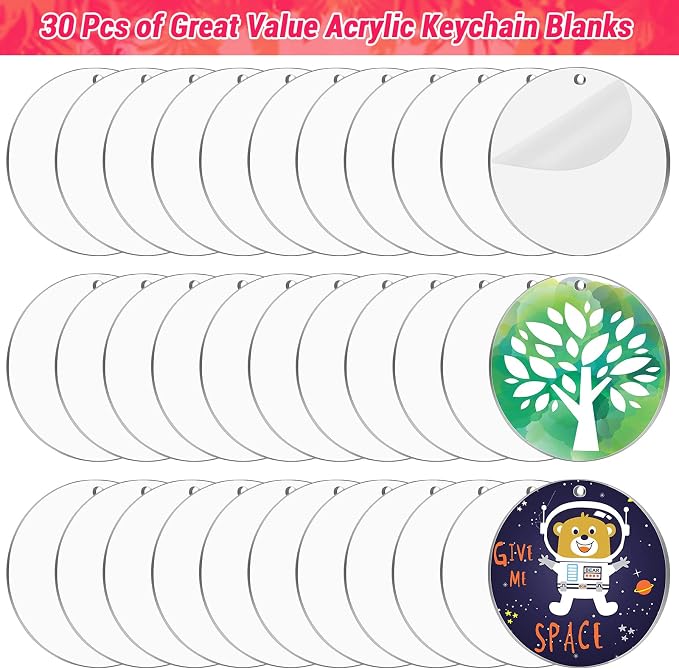 3 inch Acrylic Ornaments Blanks 30pc Clear Round Ornaments Blanks - Image 3
