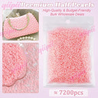 qiipii 7200PCS 3mm Small Tiny Dark Pink Half Round Pearls Bulk - Image 2