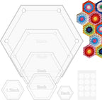 6Pieces Hexagon Quilting Templates Set, Acrylic Quilting Rulers and Templates - Image 3