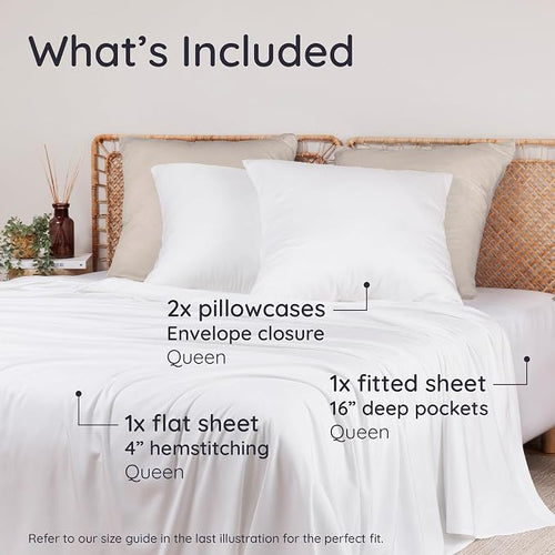 Bambaw 100% Viscose Derived from Bamboo Sheets Queen Size Deep Pocket Set – - Image 2