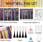 NEGEKFKX 5 Pcs Halloween Cross Stitch Bookmark Kit - Image 2