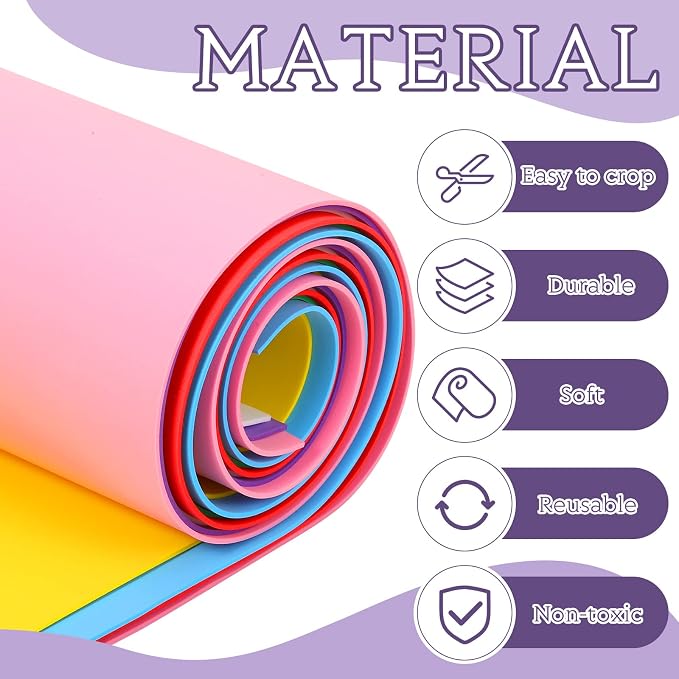 Fainne 8 Pcs Craft Foam Sheet Roll - Image 3