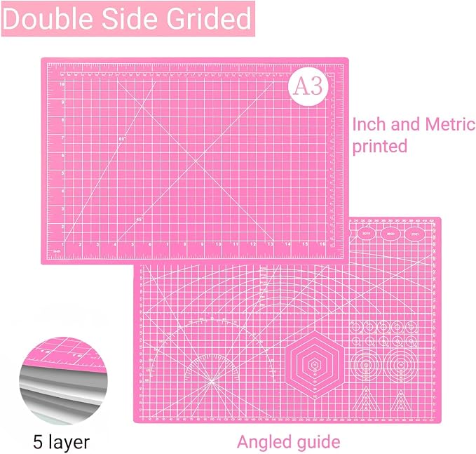 45mm Rotary Cutter and Mat Set, Fabric Cutter Wheel and 12x18 Inch Self Healing - Image 2