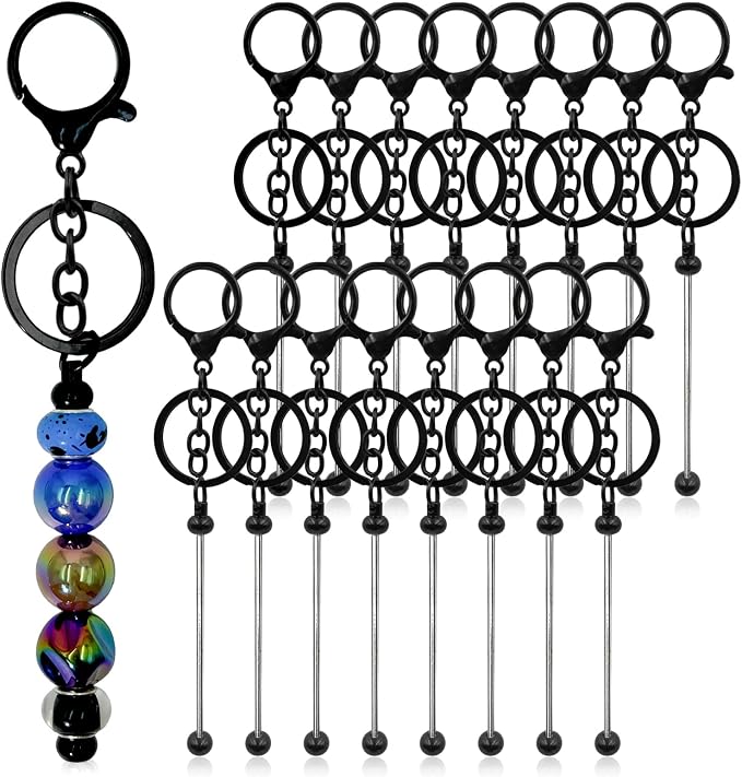 28 Pcs Beadable Keychain Bars by DNLEGULI