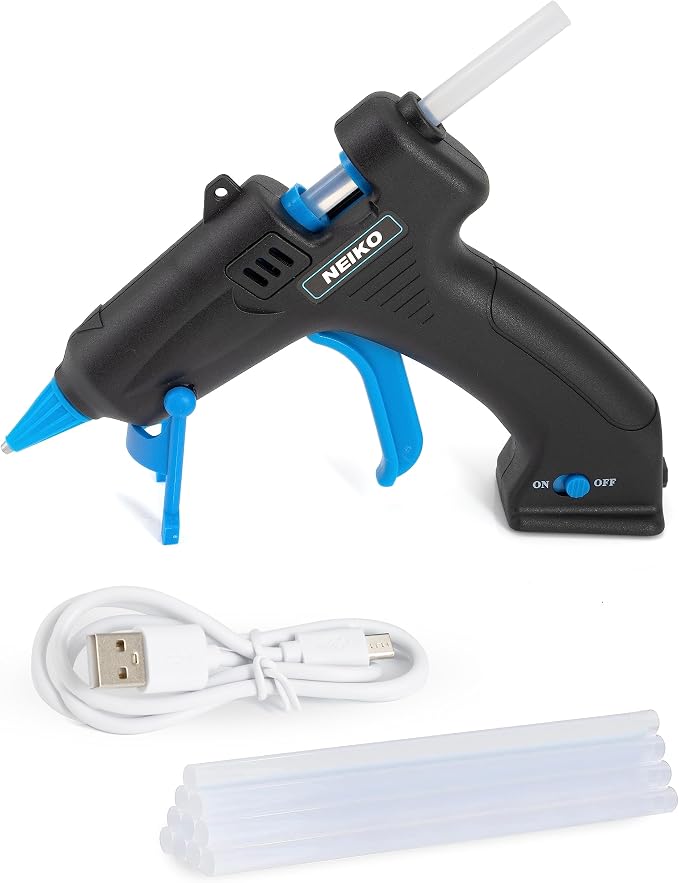 NEIKO 02660A Cordless Glue Gun, 15W Rechargeable Hot Glue Gun, 10 Glue Sticks - Image 4