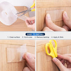 SANKEMU Double-Sided Tape Heavy Duty 9.84 FT x 1.18 in – Clear Removable - Image 5