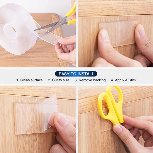 SANKEMU Double-Sided Tape Heavy Duty 16.5 FT x 1.18 in – Clear Removable - Image 5
