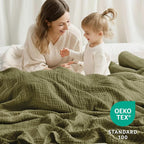 100% Cotton Muslin Blanket Large 50" x 70", Breathable and Lightweight Cotton - Image 2
