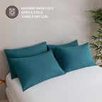 MINIPANDA Blue-Green Pillow Cases Set of 4 Queen Size - Image 6