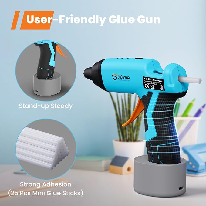 Cordless Hot Glue Gun, GoGonova 15s Fast Preheating 5Ah Built-in Battery Hot - Image 5
