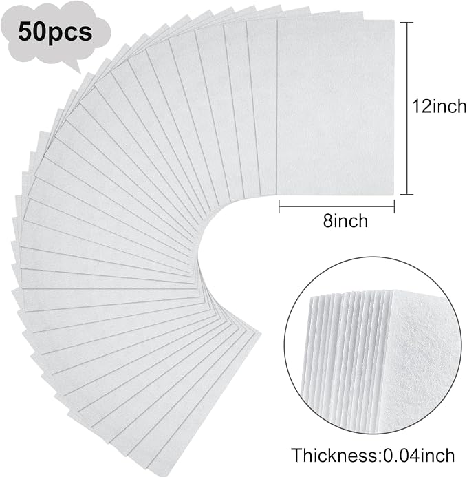 Morcheiong 50 Pcs Felt Fabric Soft Felt Fabric Sheet - Image 2