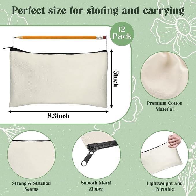 Legigo Blank Canvas Bag Zipper Pouch Makeup Bags Bulk - Image 2